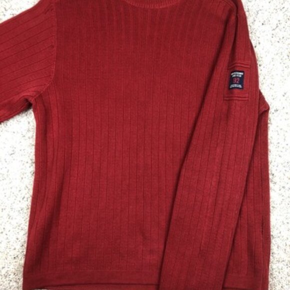 Abercrombie And Fitch Medium Red Long Sleeve Sweater Cotton Heavyweight A92 - Picture 4 of 9